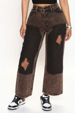 Fashion Nova Toluca Acid Wash Ankle Wide Leg Jeans - Acid Wash