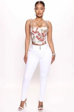 Fashion Nova Sneak A Peek Booty Lifting Skinny Jeans - White