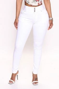 Fashion Nova Sneak A Peek Booty Lifting Skinny Jeans - White