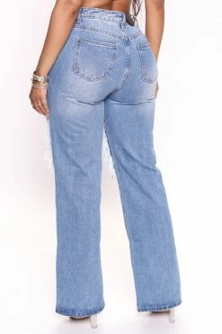 Fashion Nova Fresh As A Daisy Floral Straight Leg Jeans - Medium Wash