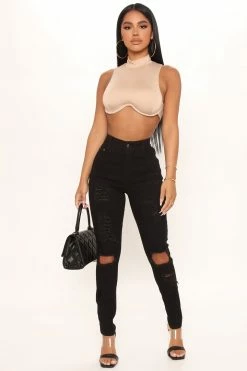 Fashion Nova Say Yes To Distress Jeans - Black Skinny Jeans