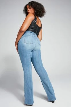 Outlet ❤️ Fashion Nova Tall Jessie Mid Rise Distressed Bootcut Jean - Light Blue Wash Skinny 👖 Jeans 🔔 14 Fashion Nova Tall Jessie Mid Rise Distressed Bootcut Jean - Light Blue Wash Skinny Jeans