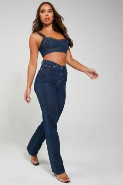 Fashion Nova Goin' The Distance Straight Leg Jeans - Dark Wash