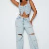 Cheap ๐ Fashion Nova Baggy ๐ Jeans See Ya Later High Rise Wide Leg ๐ Jeans - Light Blue Wash ๐ฅ 2 Fashion Nova Baggy Jeans See Ya Later High Rise Wide Leg Jeans - Light Blue Wash