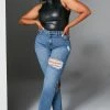 Fashion Nova Tall Hometown Cutie Destroyed Mom Jeans - Medium Blue Wash
