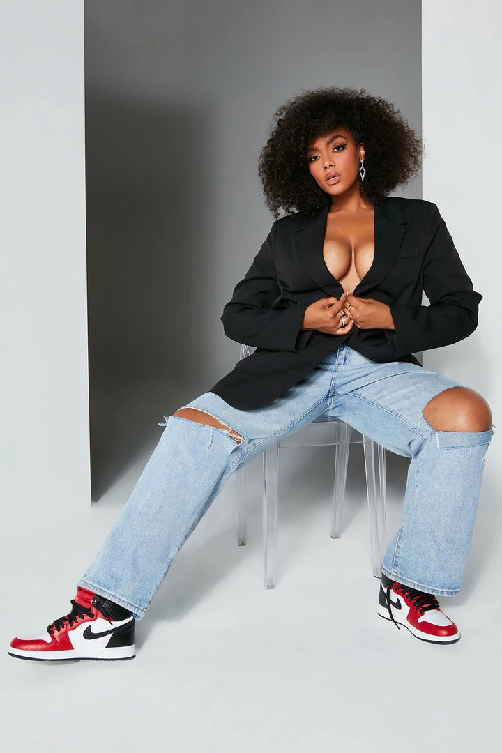 Cheapest โจ Fashion Nova Straight Leg ๐ Jeans Bend The Rules Slouch Fit ๐ Jeans - Light Blue Wash ๐ 9 Fashion Nova Straight Leg Jeans Bend The Rules Slouch Fit Jeans - Light Blue Wash