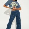 Fashion Nova Never Lookin' Back Cargo Jeans - Navy Baggy Jeans