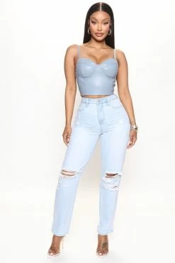 Fashion Nova You're An All Star Stretch Mom Jeans - Light Wash