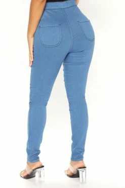 Fashion Nova Petite Super High Waist Denim Skinnies - Medium Blue Wash Skinny Jeans