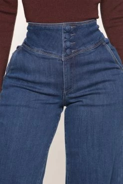 Fashion Nova What A Night Wide Leg Jeans - Dark Denim