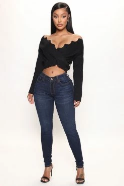 Fashion Nova Turn Back Time Curvy Skinny Jeans - Dark Wash