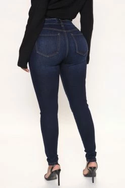 Fashion Nova Turn Back Time Curvy Skinny Jeans - Dark Wash