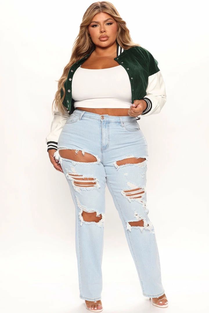 Fashion Nova Feelin' Nostalgic 90's Straight Leg Jeans - Light Blue Wash