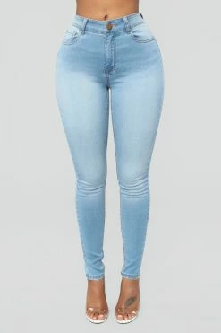 Fashion Nova Alexa High Rise Booty Lifter Skinny Jeans - Light Blue Wash