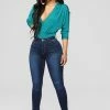 Fashion Nova Alexa High Rise Booty Lifter Skinny Jeans - Dark Denim