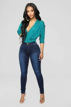 Fashion Nova Alexa High Rise Booty Lifter Skinny Jeans - Dark Denim