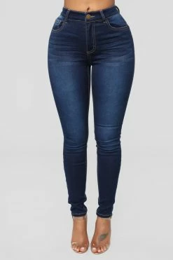 Fashion Nova Alexa High Rise Booty Lifter Skinny Jeans - Dark Denim