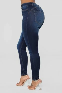 Fashion Nova Alexa High Rise Booty Lifter Skinny Jeans - Dark Denim