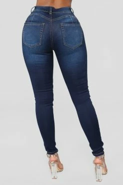 Fashion Nova Alexa High Rise Booty Lifter Skinny Jeans - Dark Denim