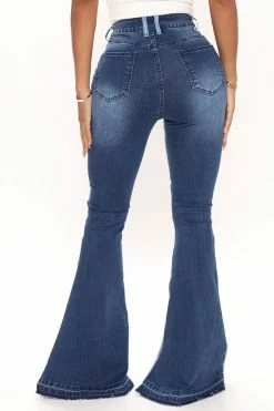 Fashion Nova Fixed You Up Patchwork Flare Jeans - Blue/combo