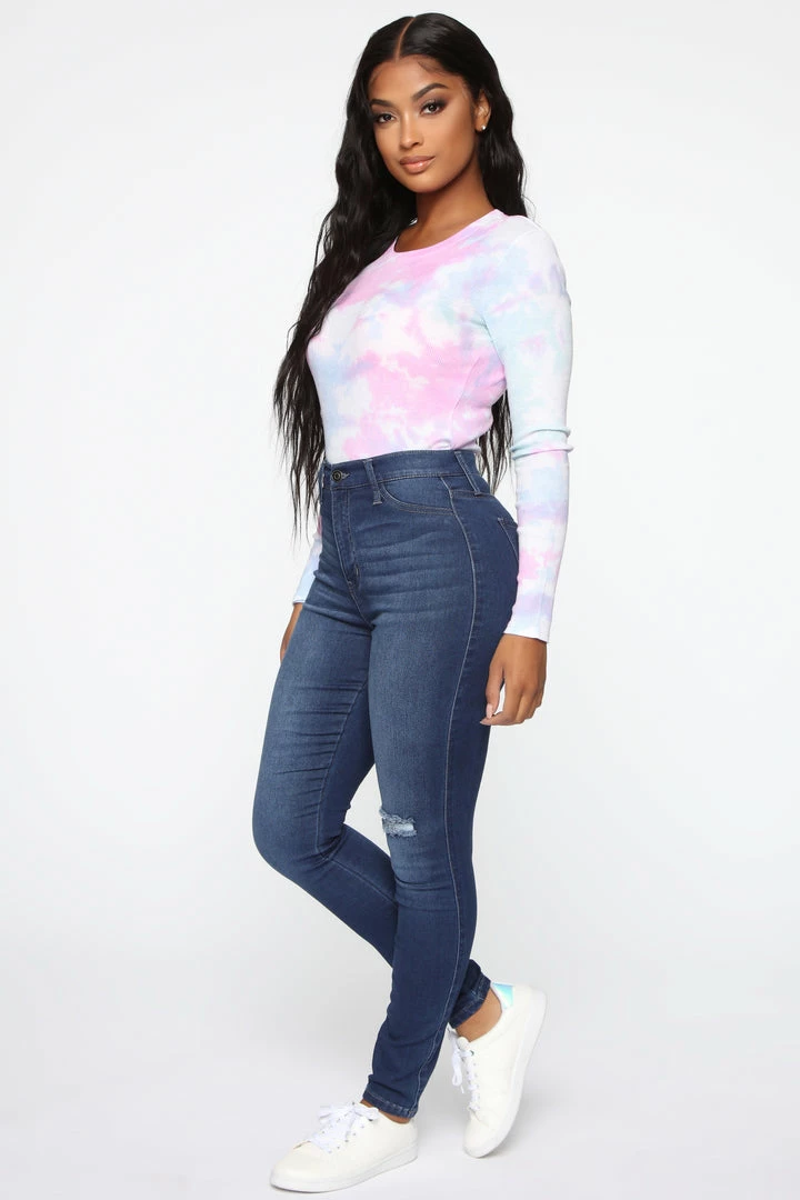 Fashion Nova Swing My Way High Rise Skinny Jeans - Medium Blue Wash