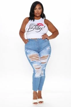 Fashion Nova Give Good Love Skinny Jeans - Light Blue Wash