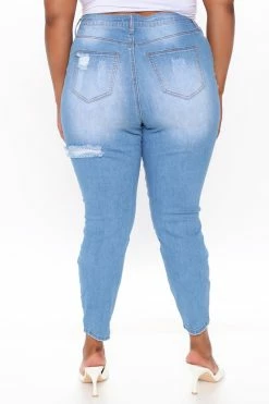 Fashion Nova Give Good Love Skinny Jeans - Light Blue Wash