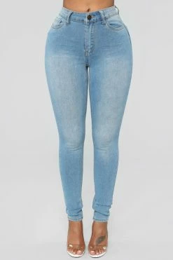 Fashion Nova Wifey High Rise Booty Lifter Jeans - Light Blue Wash