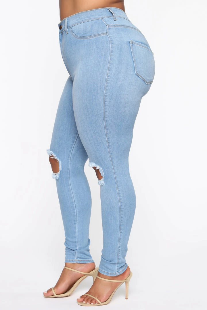 Fashion Nova Tough Luck Jeans - Light Blue