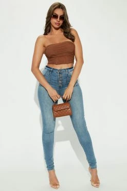 Fashion Nova Tall Nequita High Rise Skinny Jeans - Light Blue Wash