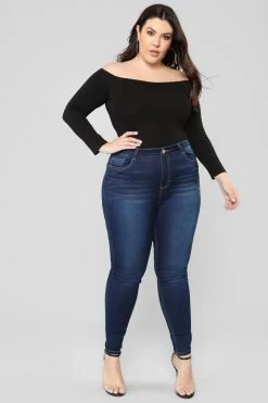 Fashion Nova Alexa High Rise Booty Lifter Skinny Jeans - Dark Denim