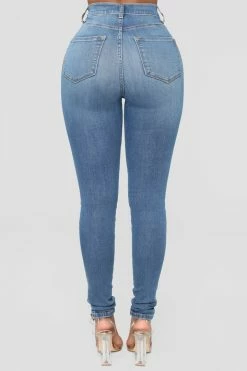 Fashion Nova Dare Devil High Rise Skinny Jeans - Medium Blue Wash