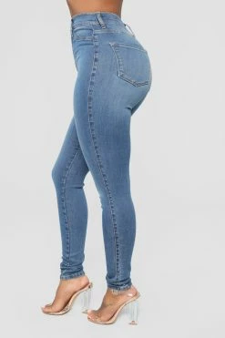 Fashion Nova Dare Devil High Rise Skinny Jeans - Medium Blue Wash