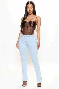 Fashion Nova Naomi Ultra Stretch Slim Straight Jeans - Light Wash Skinny Jeans