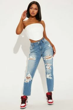 Fashion Nova Skinny Jeans A Real Life Dream High Rise Jeans - Medium Blue Wash