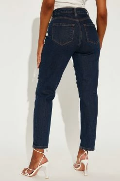 Fashion Nova Who's Your Mama Stretch Mom Jeans - Dark Wash