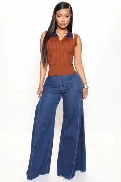 Fashion Nova Public Affair Ultra Wide Leg Jeans - Dark Denim
