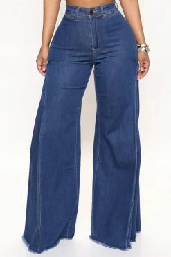 Fashion Nova Public Affair Ultra Wide Leg Jeans - Dark Denim