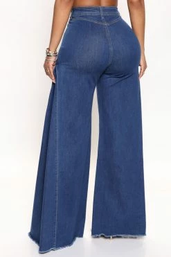 Fashion Nova Public Affair Ultra Wide Leg Jeans - Dark Denim