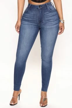 Fashion Nova Serenity Super Stretch Skinny Jeans - Dark Denim