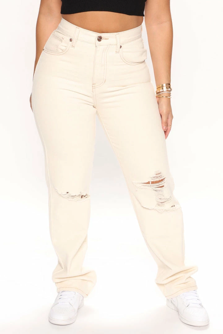 Best Pirce 😀 Fashion Nova Trouble Maker Straight Leg 👖 Jeans - Oatmeal 🎉 5 Fashion Nova Trouble Maker Straight Leg Jeans - Oatmeal