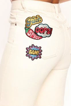 Fashion Nova Trouble Maker Straight Leg Jeans - Oatmeal