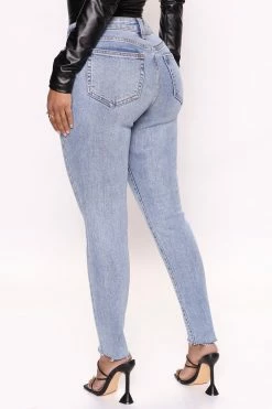 Fashion Nova Echo Park High Rise Skinny Jeans - Light Blue Wash