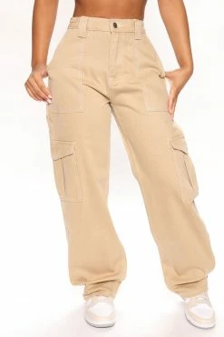 Fashion Nova Petite Give Me A Break Cargo Carpenter Jeans - Khaki Skinny Jeans