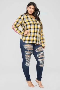 Fashion Nova Skinny Jeans On The Level High Rise Distressed Jeans - Dark Denim