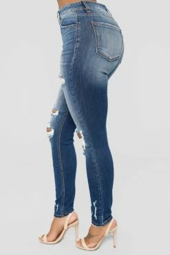 Fashion Nova Don't Believe It Skinny Jeans - Dark Denim