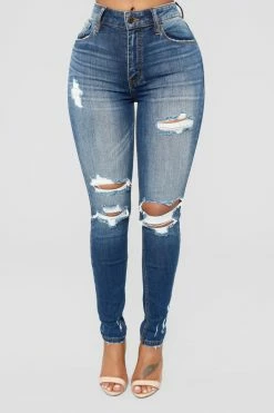 Fashion Nova Don't Believe It Skinny Jeans - Dark Denim