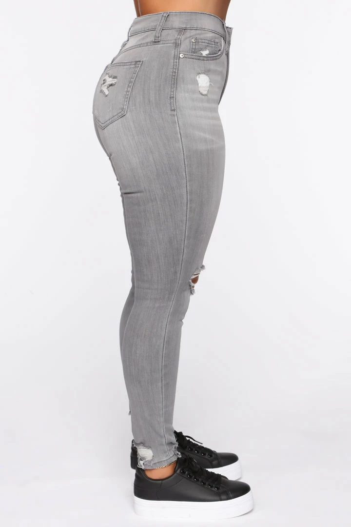 Fashion Nova Skinny Jeans Mysterious Gal Jeans - Grey