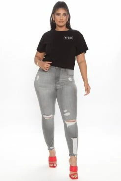 Fashion Nova Skinny Jeans Mysterious Gal Jeans - Grey