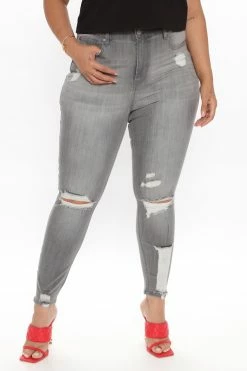 Fashion Nova Skinny Jeans Mysterious Gal Jeans - Grey